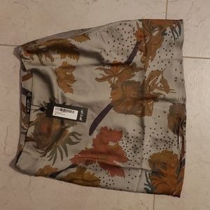 Floral Satin Mini Skirt